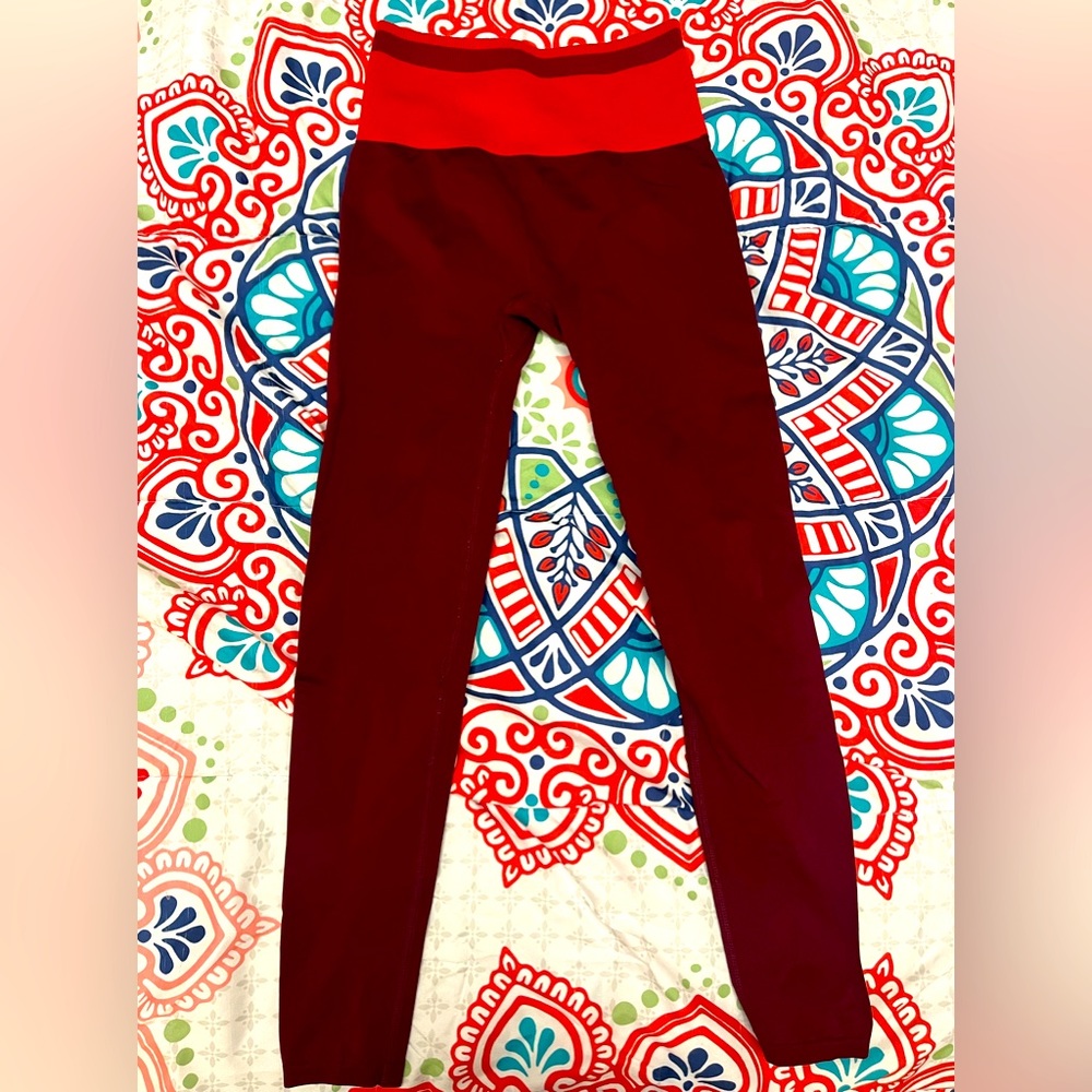 Fabletics seamless leggings. US size XXS/XS. Red. Barely worn, good condition.